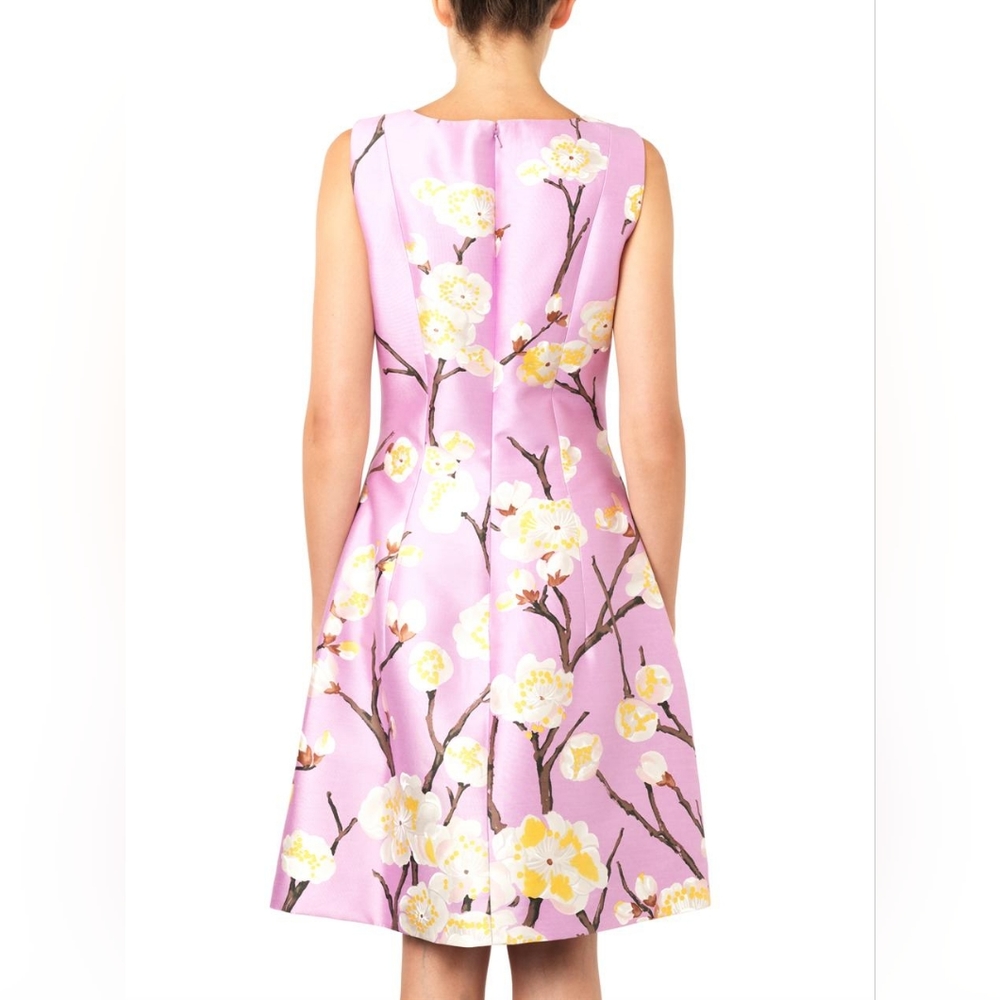 SOLD$2,590 OSCAR DE LA RENTA STUNNING CHERRY BLOSSOM SILK WOOL DRESS US 4 - Picture 4 of 16